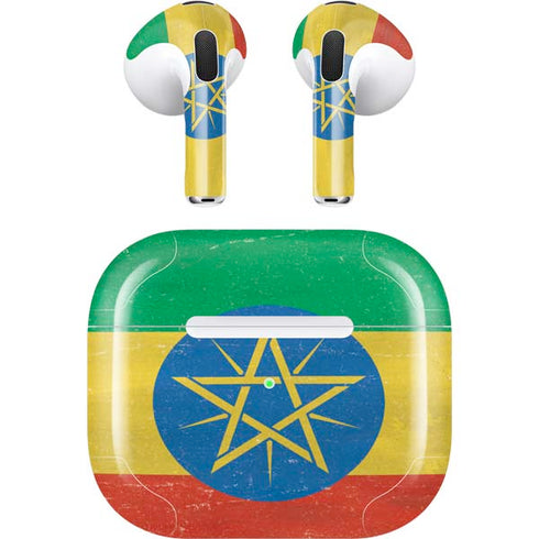 Ethiopia Flag Distressed Apple AirPods (3rd Gen 2021) Skin